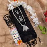 প্রিমিয়াম চুমকি শাড়ি কম্বো  (কালো শাড়ী)